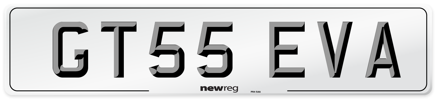 GT55 EVA Number Plate from New Reg